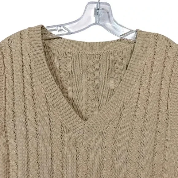 SHEIN, Relaxiva Solid Color Sleeveless Knitted Top, Medium / US 6, Bronze - Picture 3 of 7